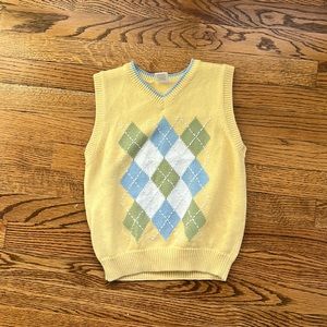 Yellow Argyle Sweater Vest